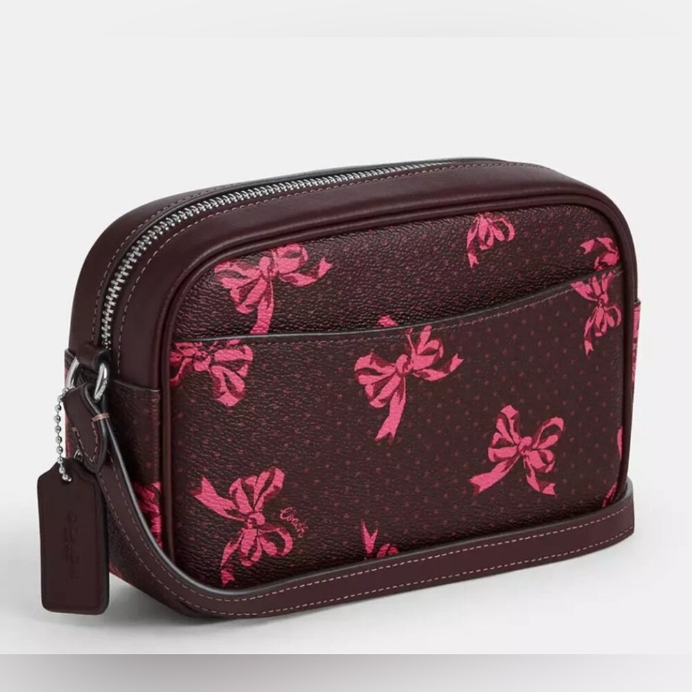 Coach Mini Jamie Camera Bag In Signature Canvas With Bow Print Purses Womens - Picture 9 of 15